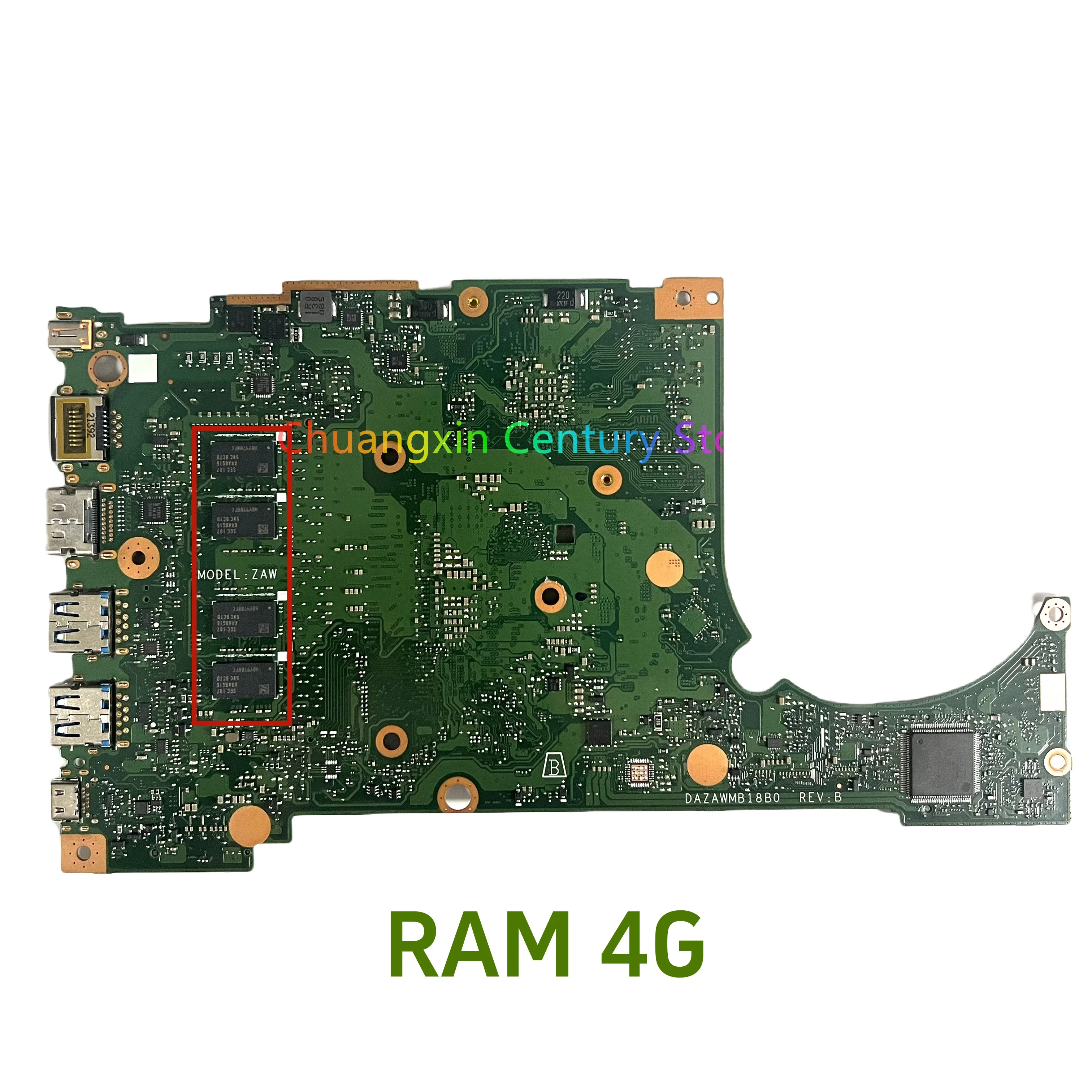 DAZAWMB18B0 For Acer A515-54G A515-54 Laptop Motherboard With I3 I5-10TH CPU 4G RAM MX350 2G CPU DDR4 100% Tested