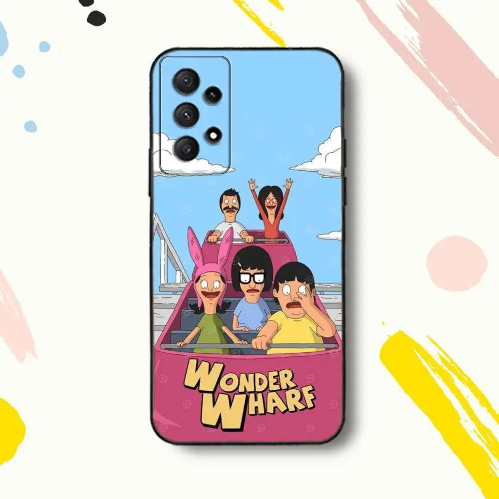 Bobs C-Cartoon B-Burgers-S 電話ケース Samsung Galaxy A 80、72、73、91、53、22、51、52、5G、Plus、J、Note ソフトブラックカバー用