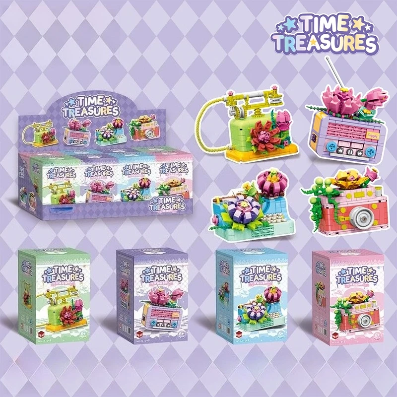 كاتبة الوقت اللبنات الرجعية الهاتف راديو الأطفال التعليمية التجمع لعبة نموذج سطح المكتب زخرفة هدية عيد ميلاد #6