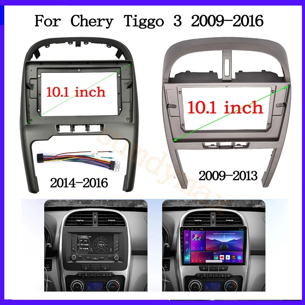 Car Radio Fascia Frame For Chery Tiggo 3 2009 2010 2014-2016 10.1Inch 2DIN Stereo Panel