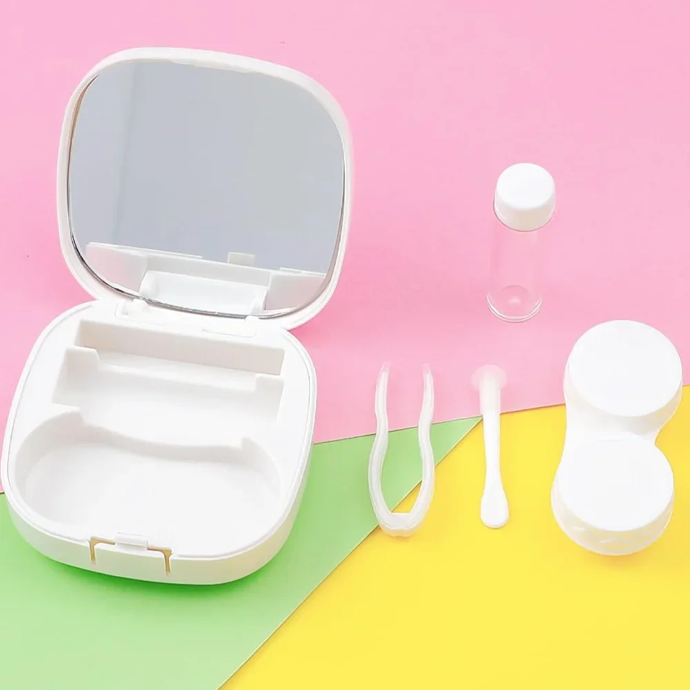 Fashion Pocket Portable Mini Contact Lens Case Women Travel Kit Holder Container Beauty pupilla Storage Box Bride Letter Pattern