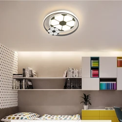 Football Ceiling Lamp Simple Dimming Boys Bedroom Study Children's Room Kids Chandelier Lighting Kids Room Decoration
