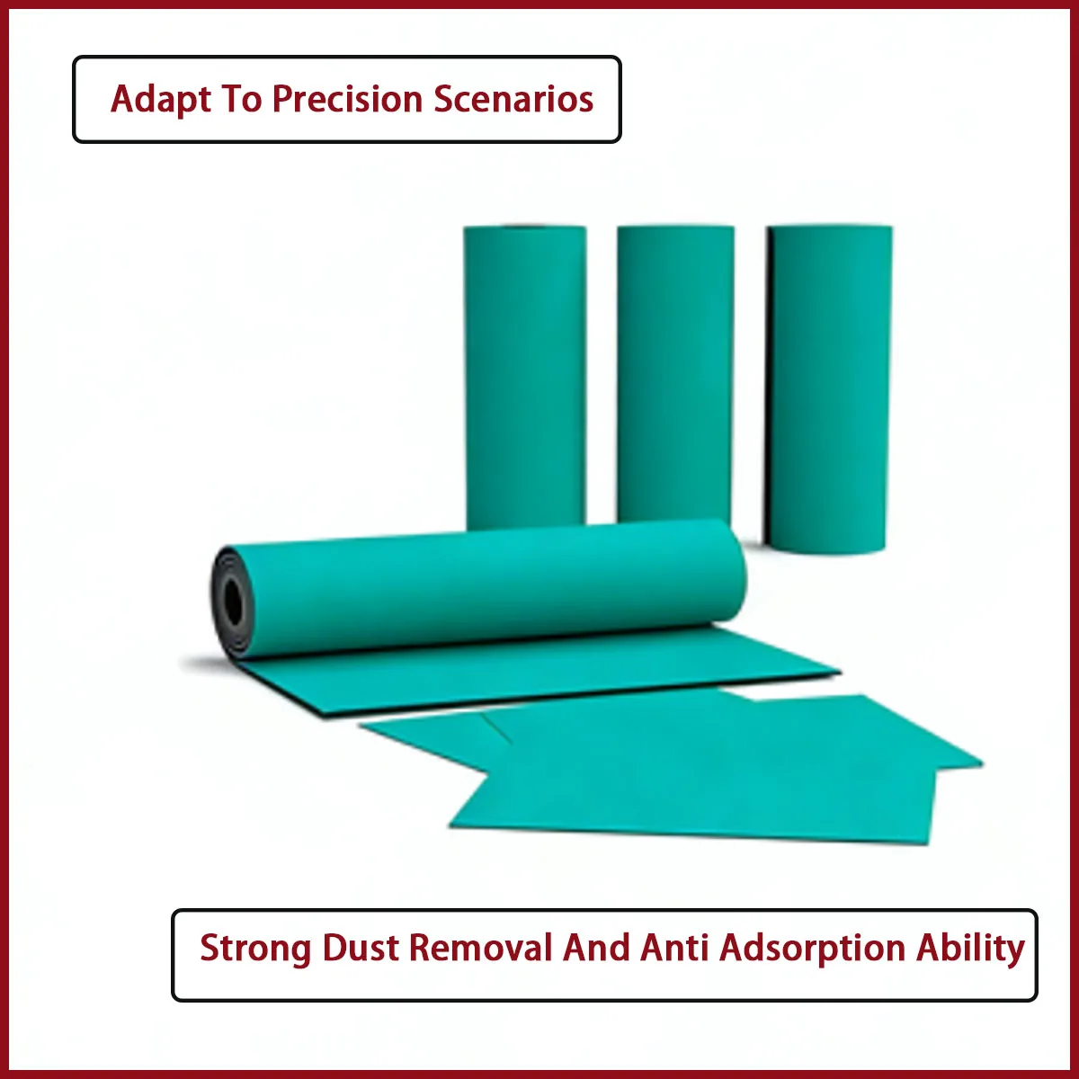 2-3mm thick green ESD table mat is used in electrostatic sensitive fields such as electronic component assembly and chip testing