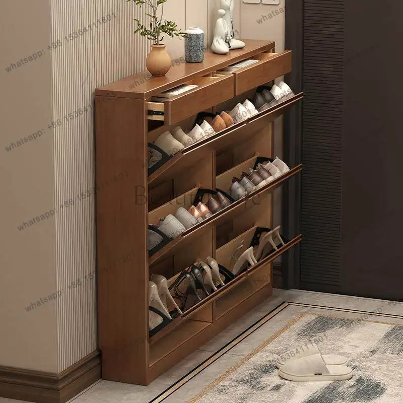 LD  Modern Vertical Shoe Shelf Entrance Hall Organizer Storage Living Room Wooden Shoe Cabinet Designer Zapatero