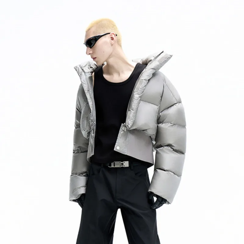HKSH خريف شتاء جديد الرجال المد 90 الأبيض بطة أسفل انفصال اتجاهين سترة رشاقته الدافئة قصيرة الوقوف طوق معطف منتفخ HK17140