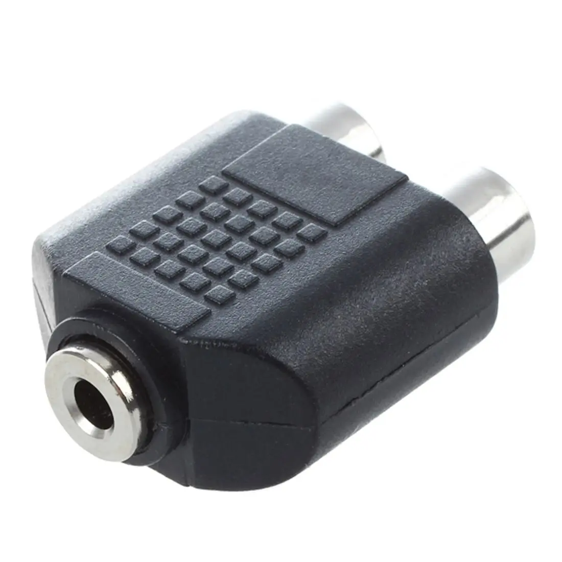 3.5mm Female Jack to Dual RCA Female Phono Adapter Connector