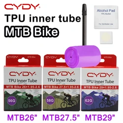 CYDY-Chambre à air pour vélo VTT 29, 26, 27.5, caméra ultralégère en TPU 29x1.95, 2.0, 2.1, 2.2, 2.3, 2.4, 2.5 pouces, VTT 29er