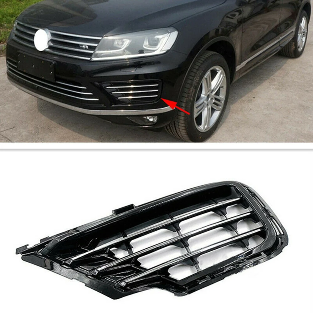 7P6853665G Left Bumper Lower Fog Light Grille Mesh for Touareg R-Line 2016-2018