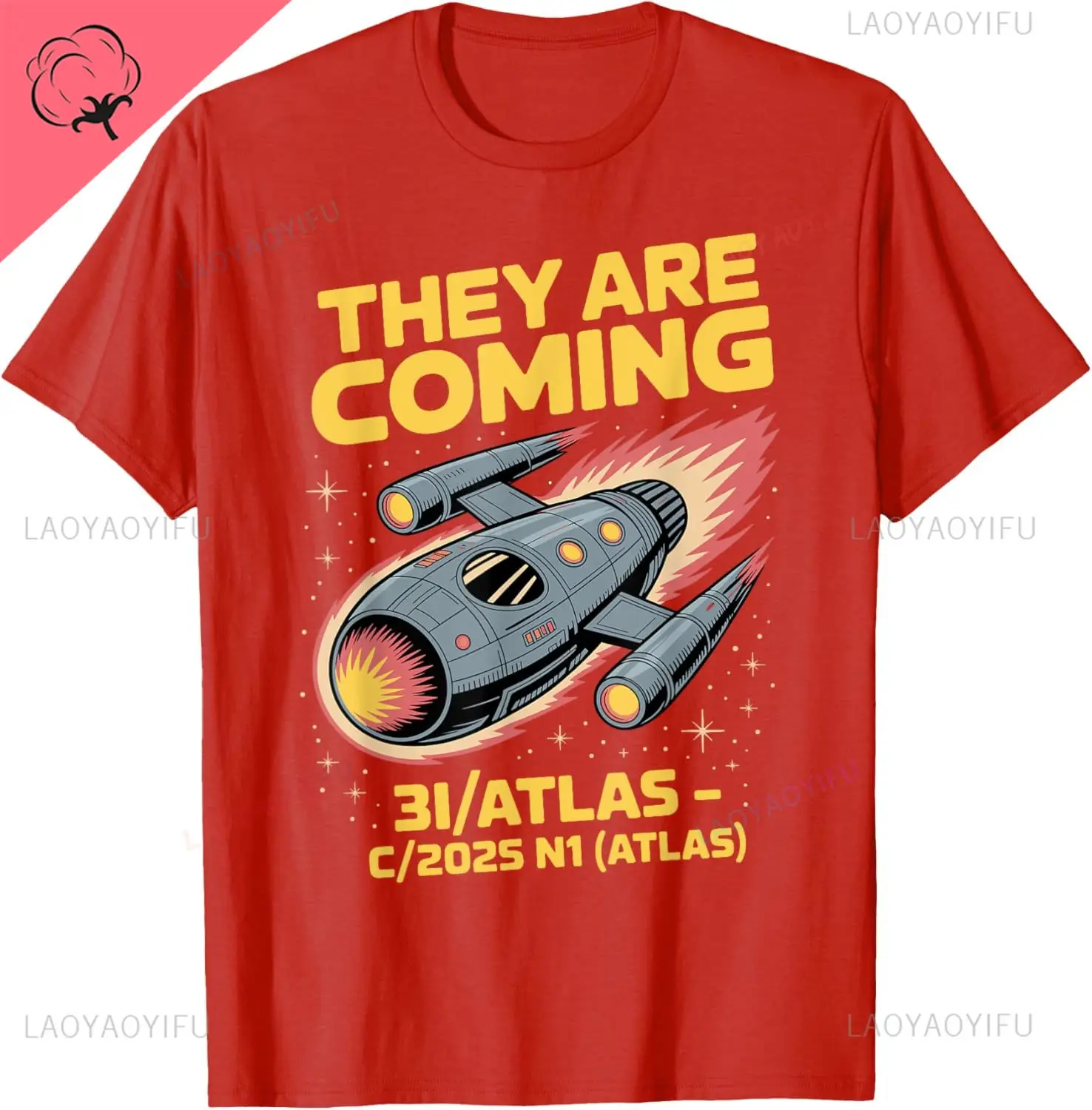 3I/أطلس C/2025 N1 سفينة الفضاء المذنب 2025 مضحك الغريبة وصول تي شيرت Y2k Harajuku القطن قميص قمصان الشارع الشهير #1