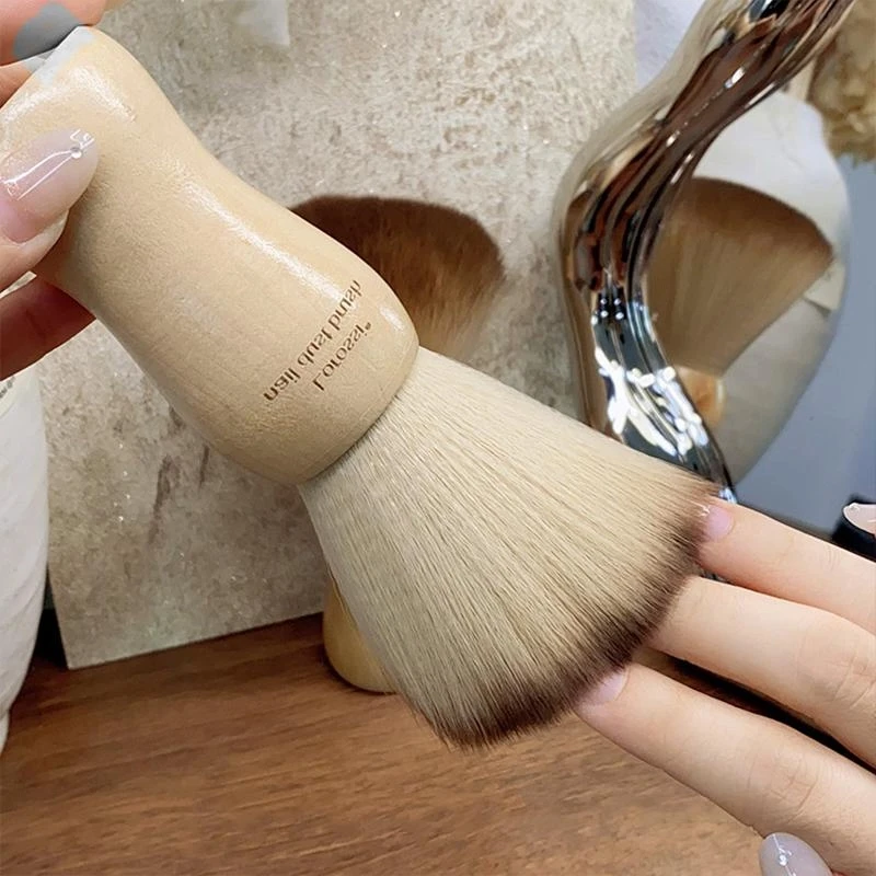Profissionais escova de arte de unhas fofas, cabo redondo de madeira, limpeza de poeira, pincel de maquiagem, acessórios de manicure, ferramentas de equipamentos de salão de beleza