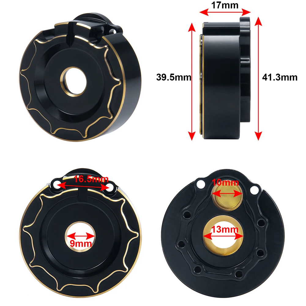 YEAHRUN-carcasa de contrapeso pesado para coche teledirigido, revestimiento negro, contrapeso, 1/10, TRX4, TRX6