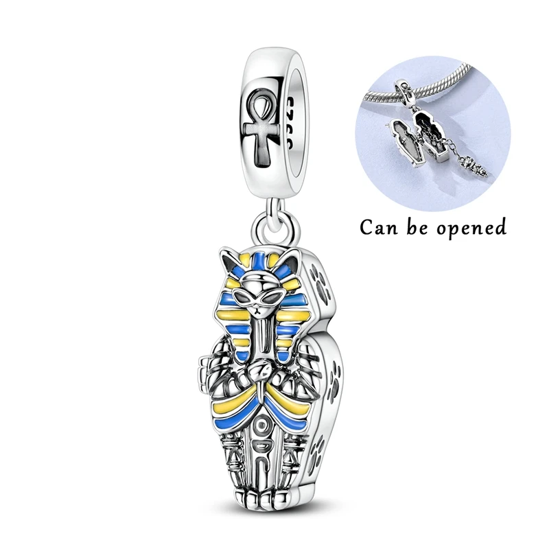 Neue 925 Sterling Silber Charms Perlen Schlüssel Löwe Mond Affe Katze Kuchen Anhänger Passend für Original Armband Damen Mädchen DIY Schmuck Geschenk – Detail 31