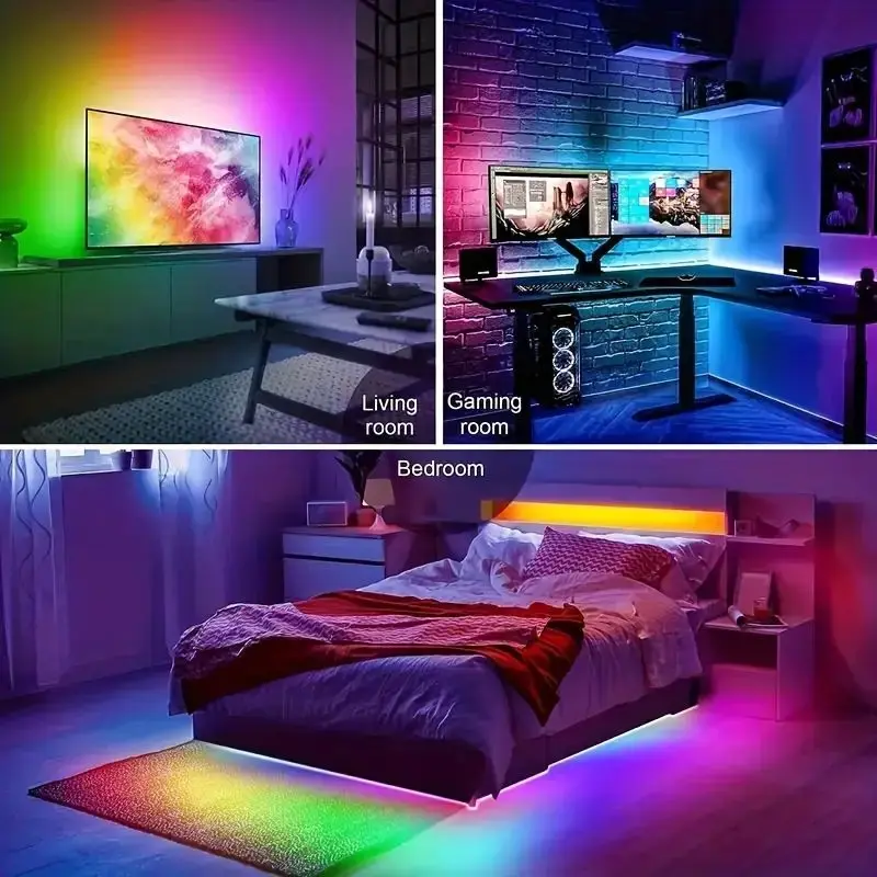 5V LED Neon Strip Lights USB Powered Music Sync 24-Key Remote Flexible And Waterproof For Indoor Outdoor Decoration Strip Lights