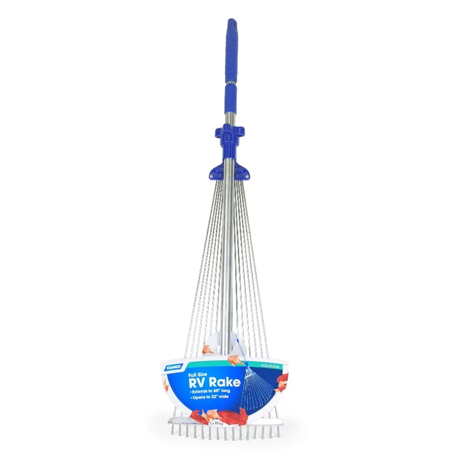 مشط قابل للطي مقاس 22 × 60 بوصة، أداة ساحة موفرة للمساحة لتنظيف الأوراق وصيانة الحدائق، وسهولة التخزين.