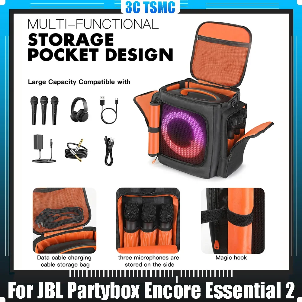

Speaker Bag Compatible For JBL Partybox Encore Essential 2 with Carrying Case Portable Travel Bag with Shoulder Strap Handle