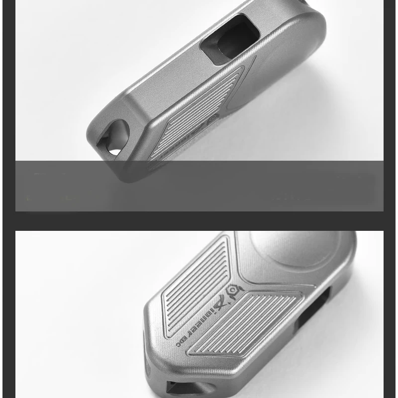 Outdoor Portable EDC Titanium Alloy Double Tube High Decibel Survival Whistle Referee Training Whistle Keychain Tool