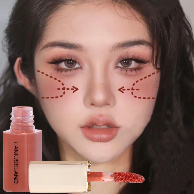 1PC Waterproof Mini Liquid Blush Long Lasting Moisturizing Easy To Wear Velvet Matte Blusher Face Pigment Cream Makeup Cosmetics