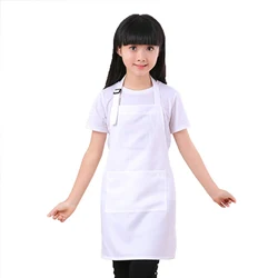Children's apron set kindergarten children eat painting art advertising apron baking chef clothes white