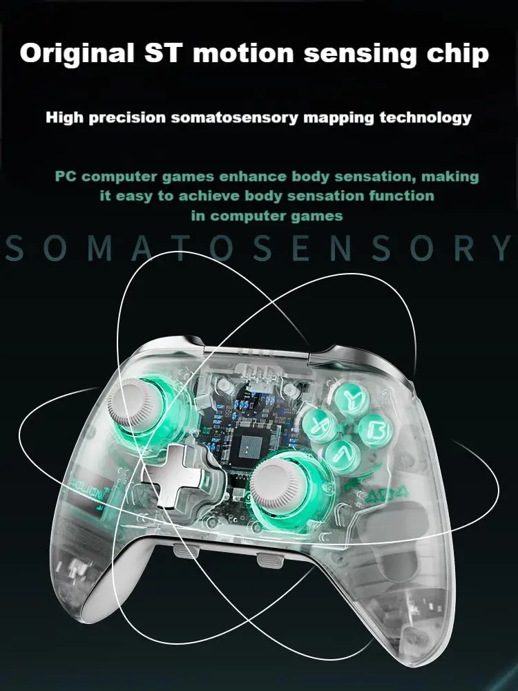 Controller da gioco AOLION K20 Dual Hall Guscio di superficie magnetica Trigger lineare a tre velocità per HUB di ricarica per PC iOS e Android