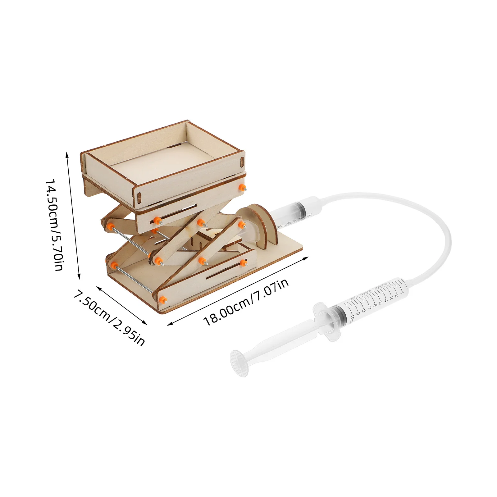 Kit scientifico educativo per macchina da laboratorio fai-da-te Materiali in legno per bambini Esperimenti scientifici Sollevamento idraulico regolabile