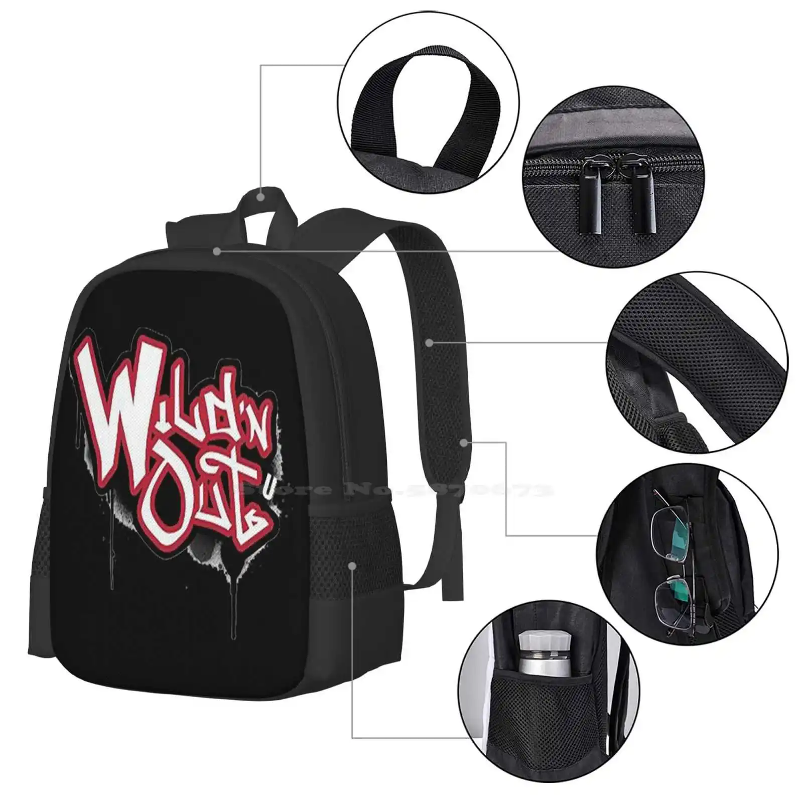 Ild'N Out Merch-Sac à dos d'école de grande capacité, sacs pour ordinateur portable, réparation de canon, rap cool, hip hop dissimulé, musique, drôle, comédie Nickcannon