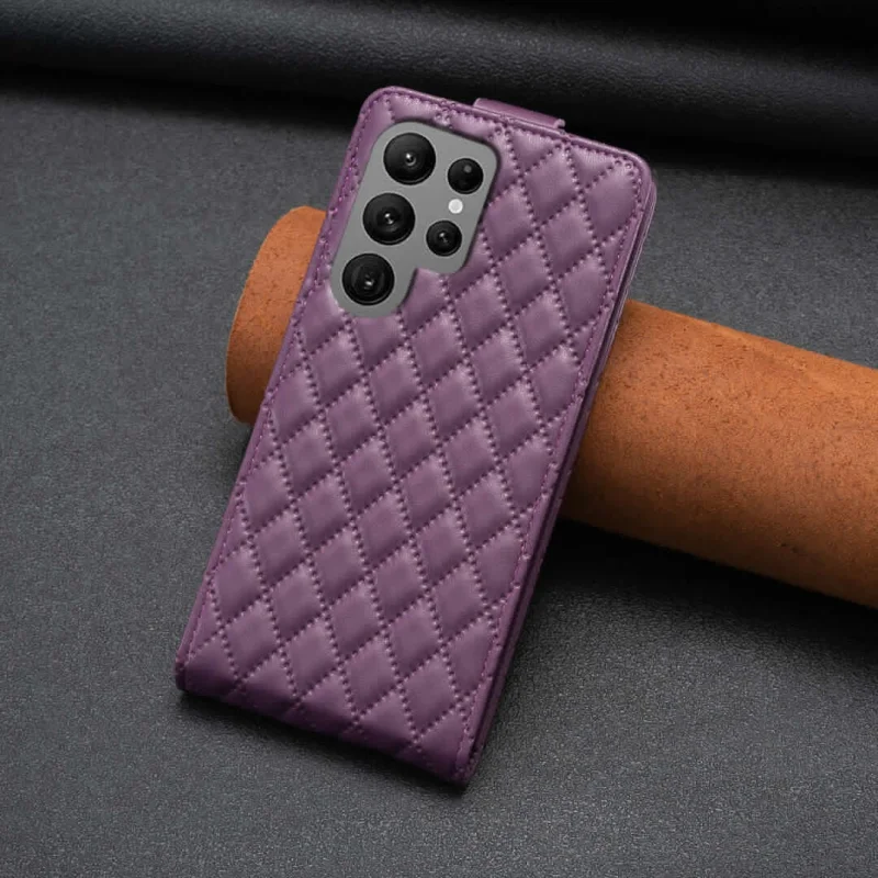 Skórzane etui na telefon z pionową klapką do Samsung Galaxy S24 S23 S22 S21 Plus Ultra S20 FE etui na karty Kickstand etui