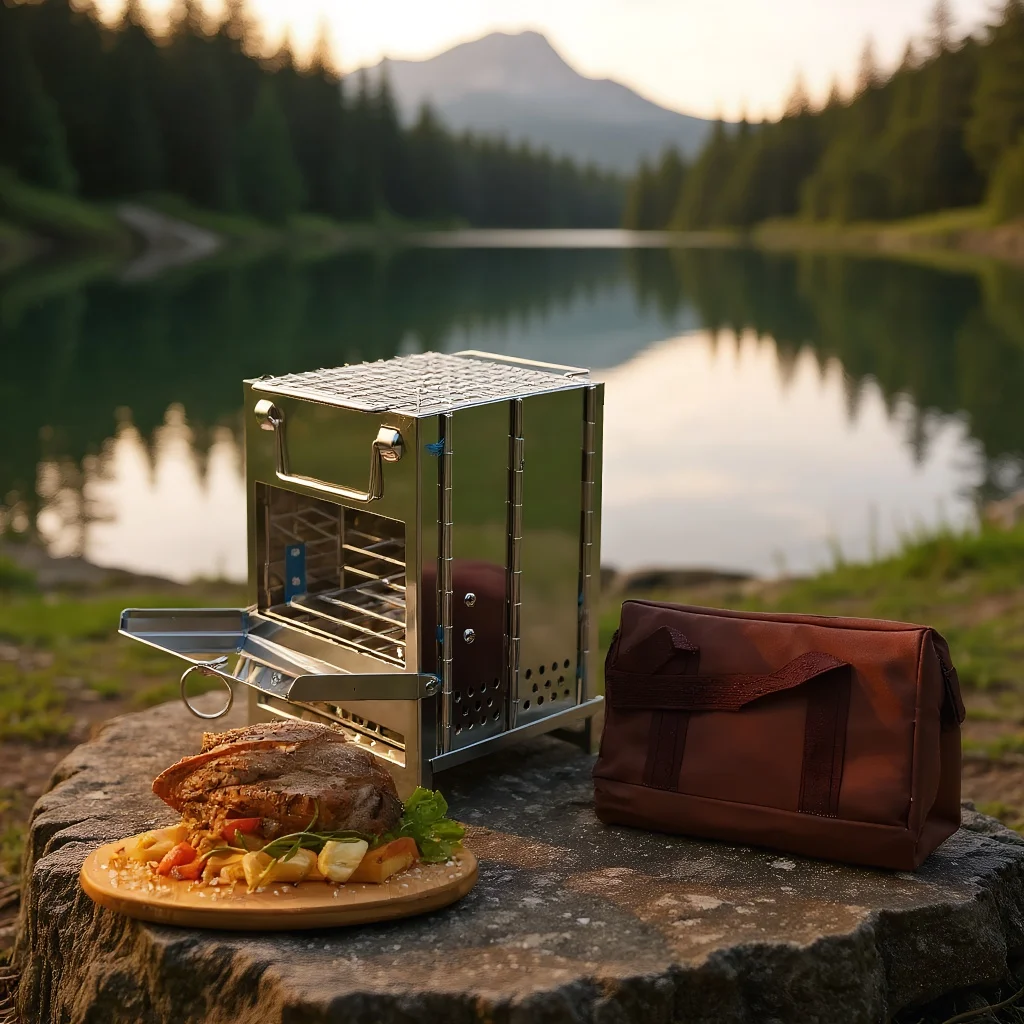 

Portable Mini Stainless Steel Firewood Stove - Compact Lightweight for Camping Picnic BBQ