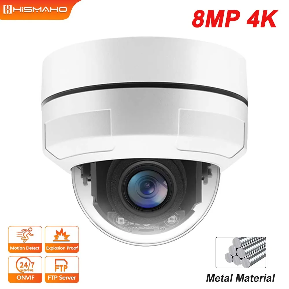 4K 8MP Security Protection WiFi Dome Camera Outdoor 5MP 5X Zoom Video Surveillance CCTV PTZ Motion Detection Onvf NVR FTP Camhi