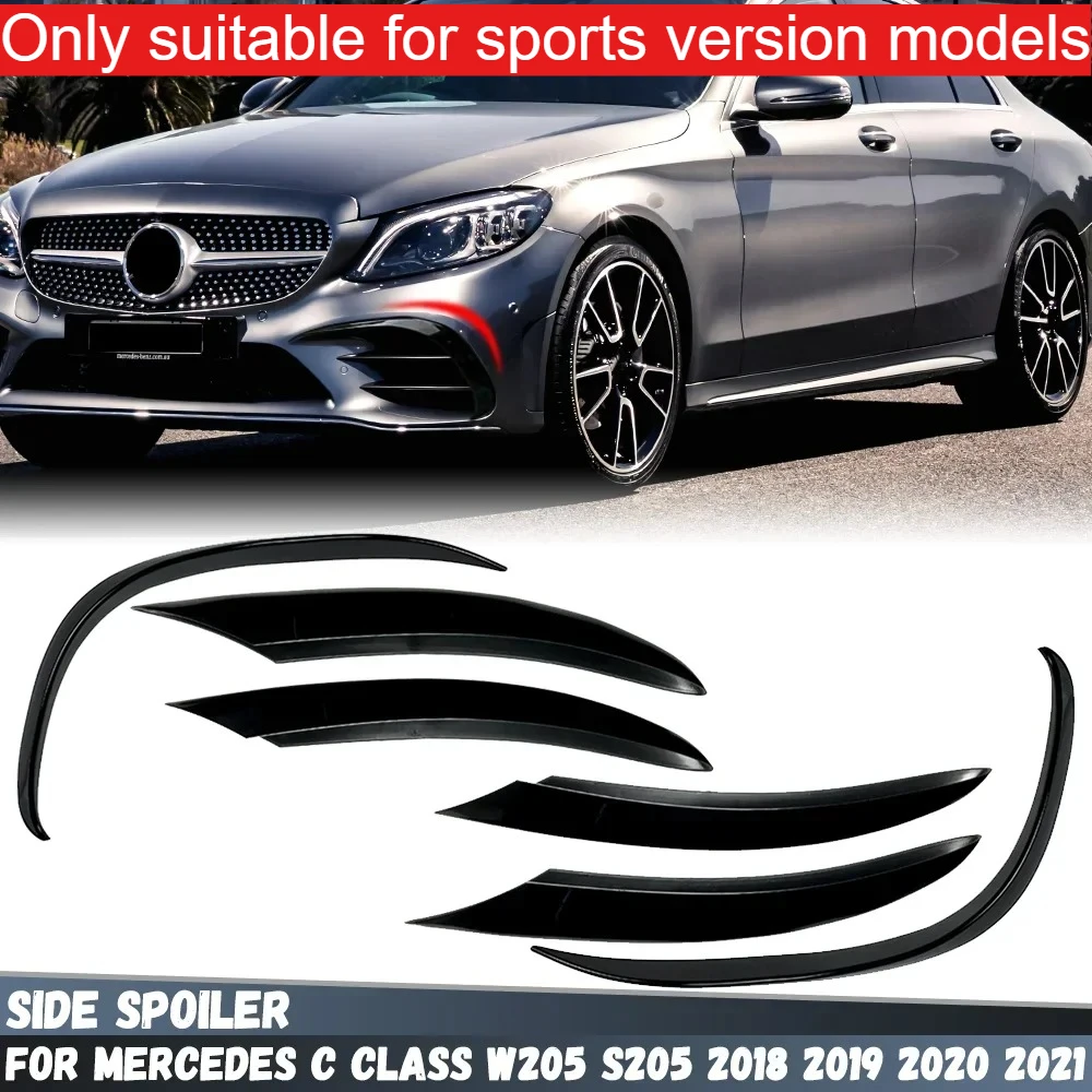 Listwy progowe przedniego zderzaka, spojler, splitter, osłony lamp przeciwmgielnych do Mercedes Benz Klasy C W205 S205 A205 C205 C200 C220d C300 2018-2021