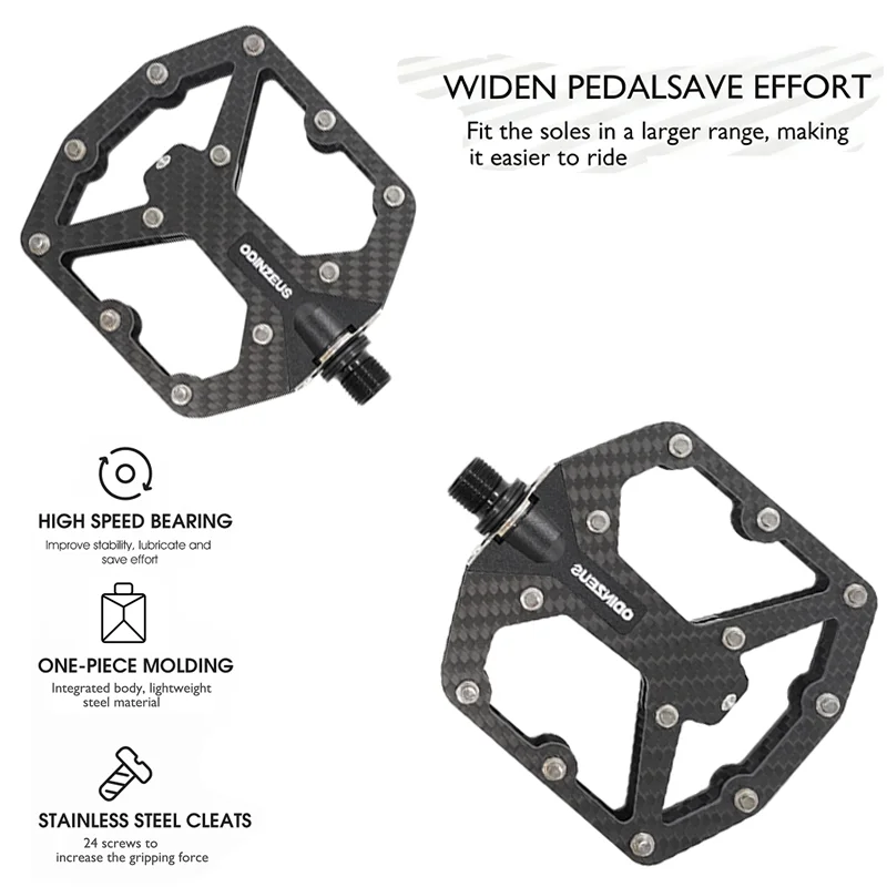 

ODINZEUS Carbon Fiber Ultra Light Titanium Alloyaxis Bearings Pedal for BMX,Cruisers,Kids' Bikes,Mountain Bikes,Road Bicycles