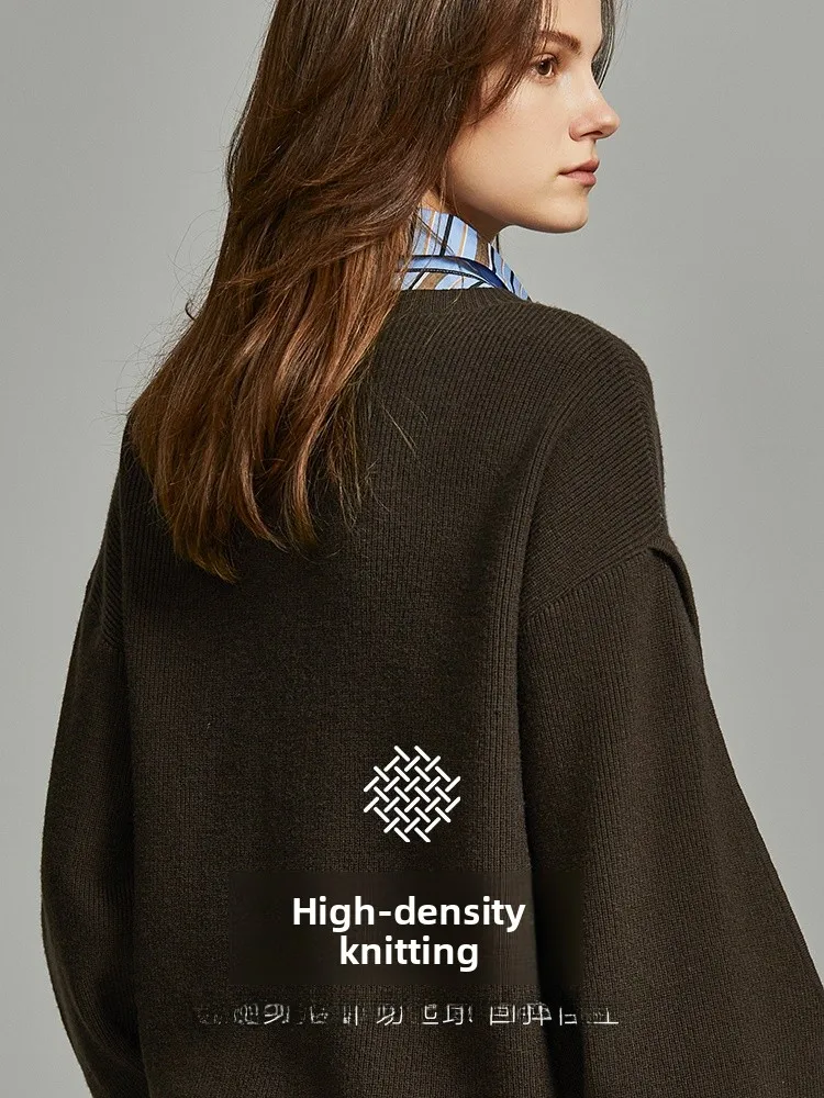 Elle Design scava fuori giuntura semplice pendolare Sle maglione lavorato a maglia da donna inverno Faion nuovo arrivo pezzo unico lungo Sve