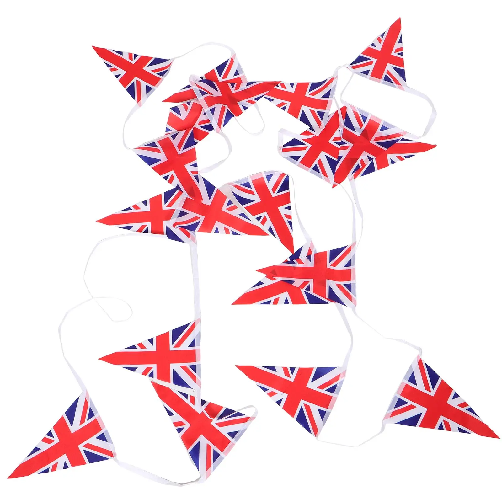 

Union Jack Bunting Flags Polyester Vibrant Colors Lightweight Celebration Party Decorations Hanging Banner Triangle