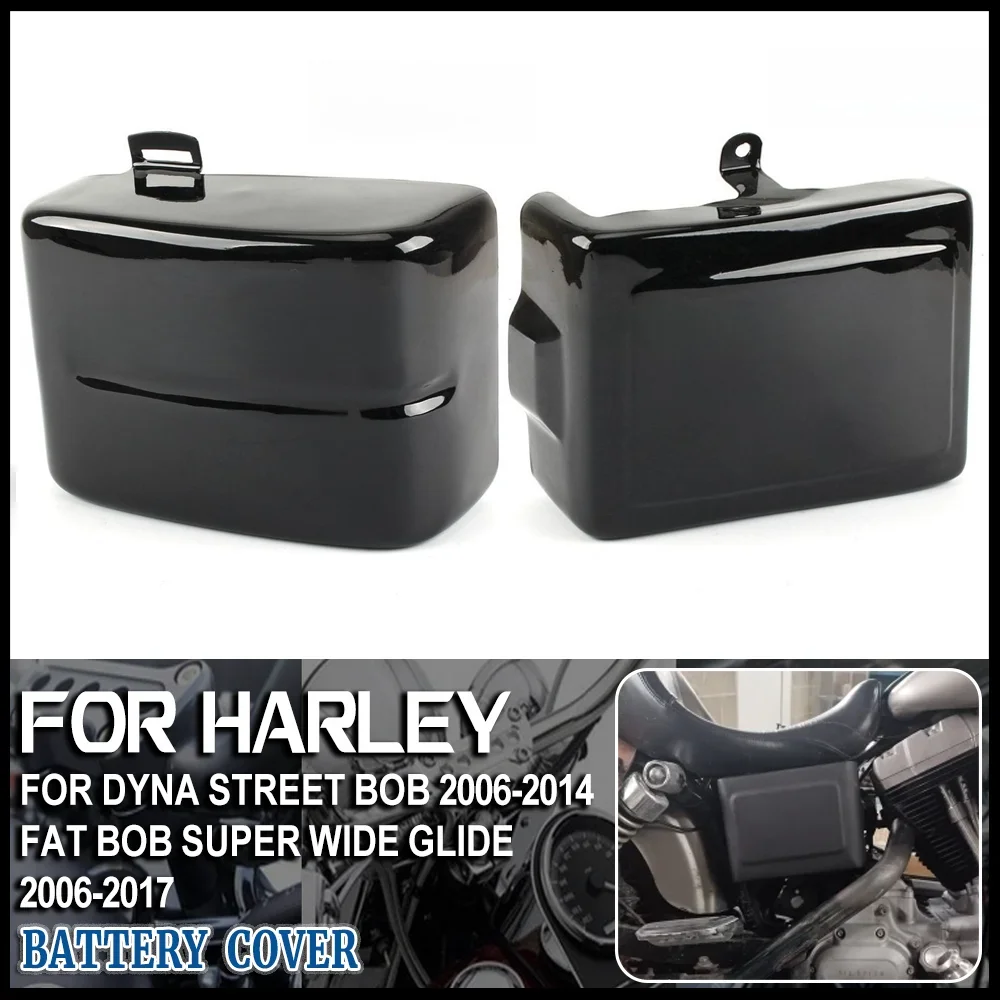 

Left Right Side Battery Cover for Harley Dyna Fat Bob FXDF 2006-2017 Street bob FXDB Super Glide FXD Wide Glide Switchback