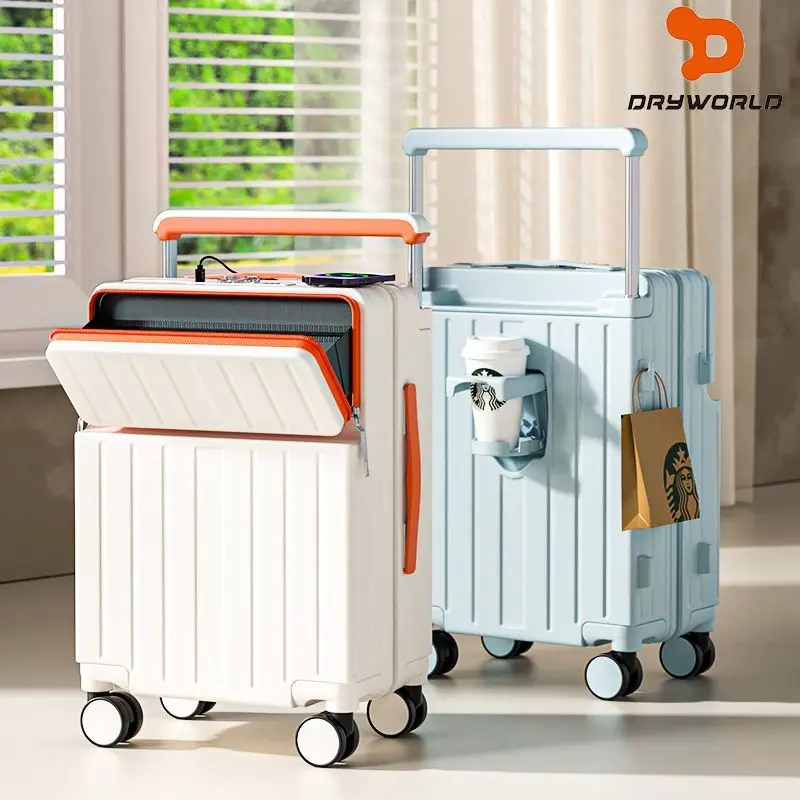 الأمتعة الجديدة قوية ودائمة متعددة الوظائف حقيبة تروللي بعجلات مفتوحة سعة كبيرة حقيبة طالب 20 \ 22 \ 24 \ 26 بوصة