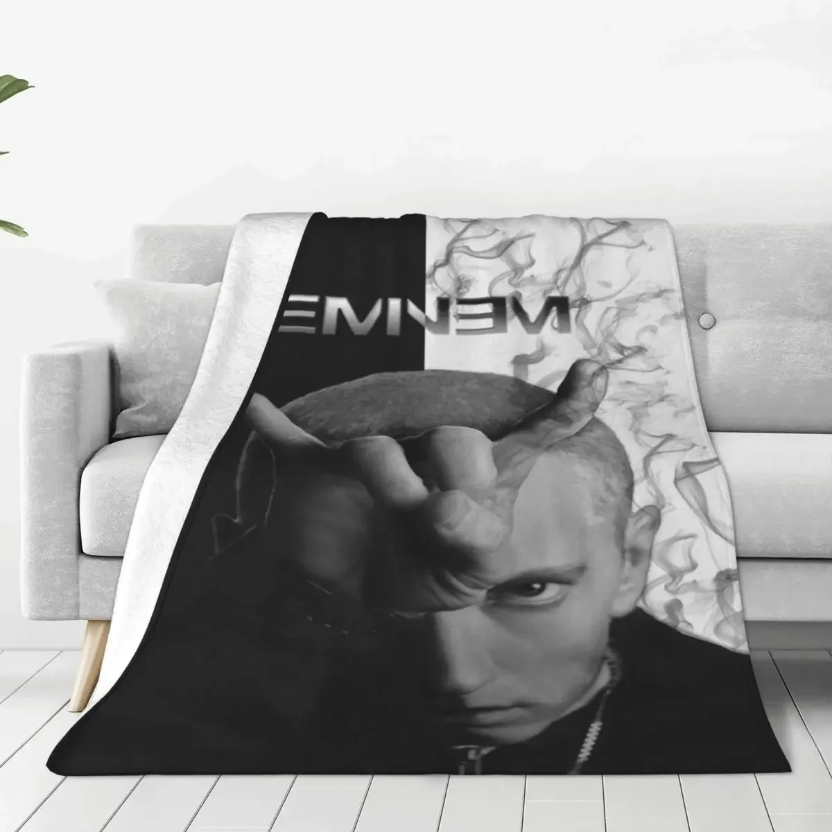 

Eminem Pop Rapper Blankets Fleece All Season Portable Warm Throw Blankets for Bedding Couch Bedspread Cozy Comfortable