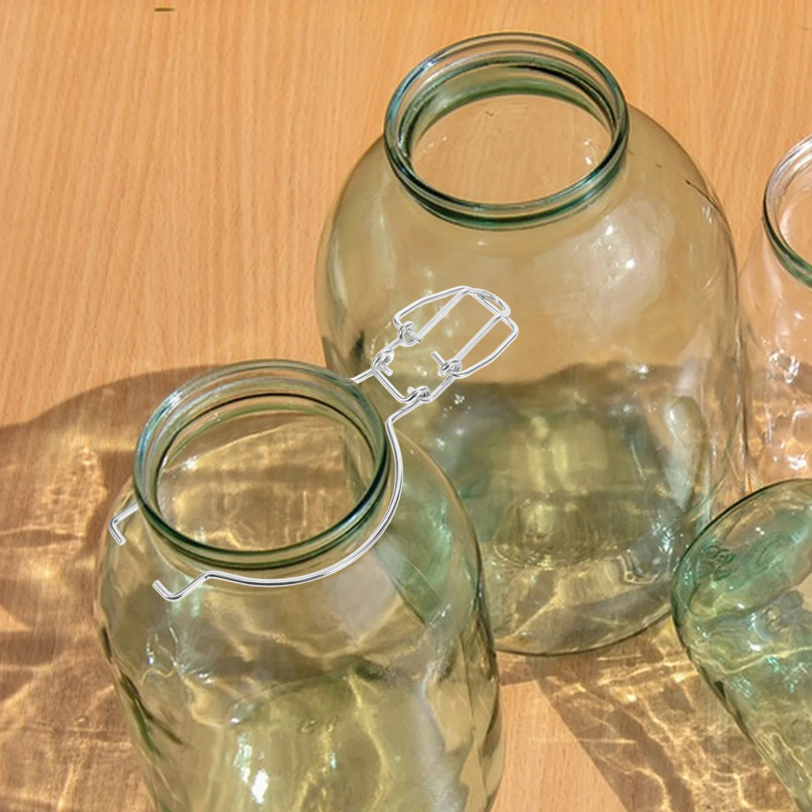 10Pcs Wire Lock Metal Buckle Stainless Steel Fasteners for Sealed Glass Can Leak-Proof Glass Jar Sealing Clips