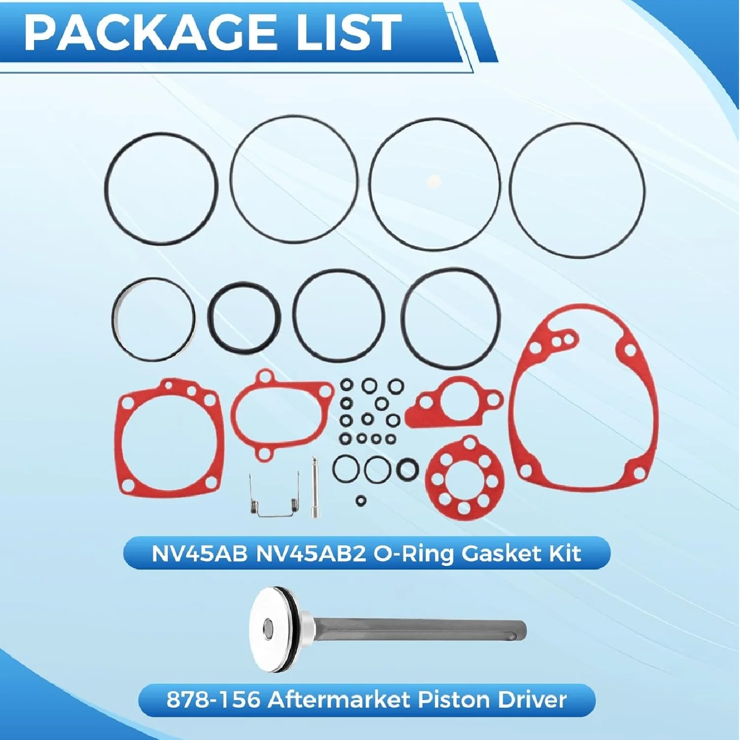 878-156 Aftermarket Piston Driver & 883892 877767 Coil Roofing Nailer O-Ring Gasket Kit for Hitachi NV45AB NV45AB2 NV50AP NV45AE