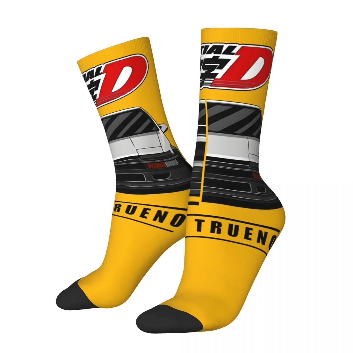 

Hip Hop Vintage Initial D Sticker Crazy Men's compression Socks Unisex Initial D Harajuku Pattern Printed Funny Novelty