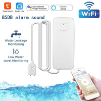 Tuya WiFi Smart Water Leak Sensor Water Overflow Level Detector 85dB Sound Alarm System Flood Leakage Sensor Remote Monitor