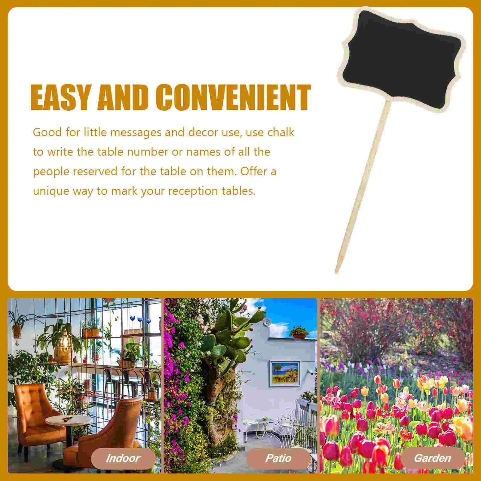 10 Pcs Mini Sign with Stick Chalk Board Sticks Chalkboard Signs Price Tags Child Chalkboards