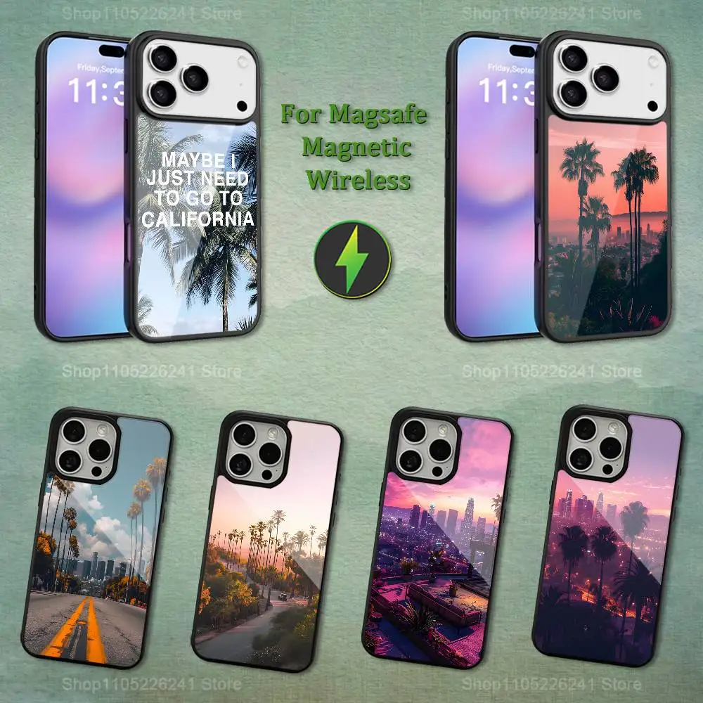 

California Art Landscape Phone For iPhone 17,14,11,15,16,13,12,Pro,Max,For Magsafe,Plus,Mini, Magnetic Wireless Charging Case