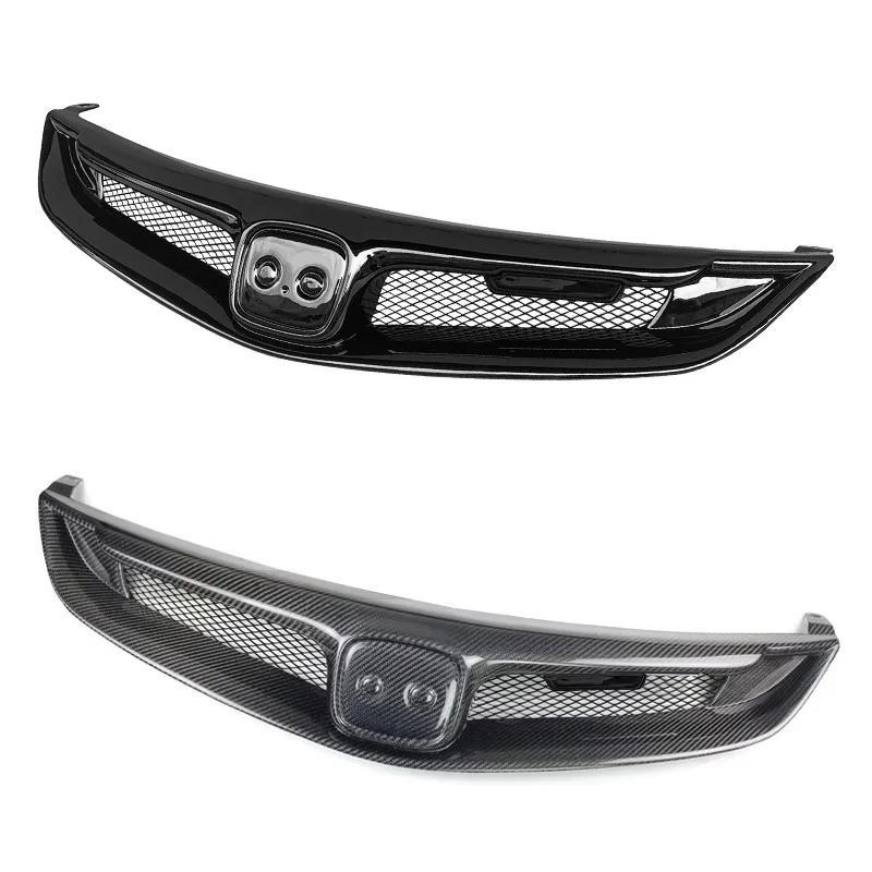 For Honda Civic 2006 07 08 09 10 11 8th Sedan F D 2 Style Front Bumper Mesh Grills Black Carbon Exterior Decoration Accessories - view 6