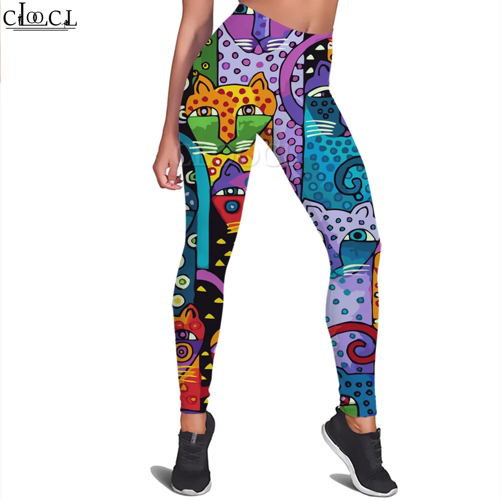 CLOOCL New Women Legging Colorful Cartoon Tiger Pattern 3D Printed Trousers for Female Workout Push Up Jogging High Waist Pants