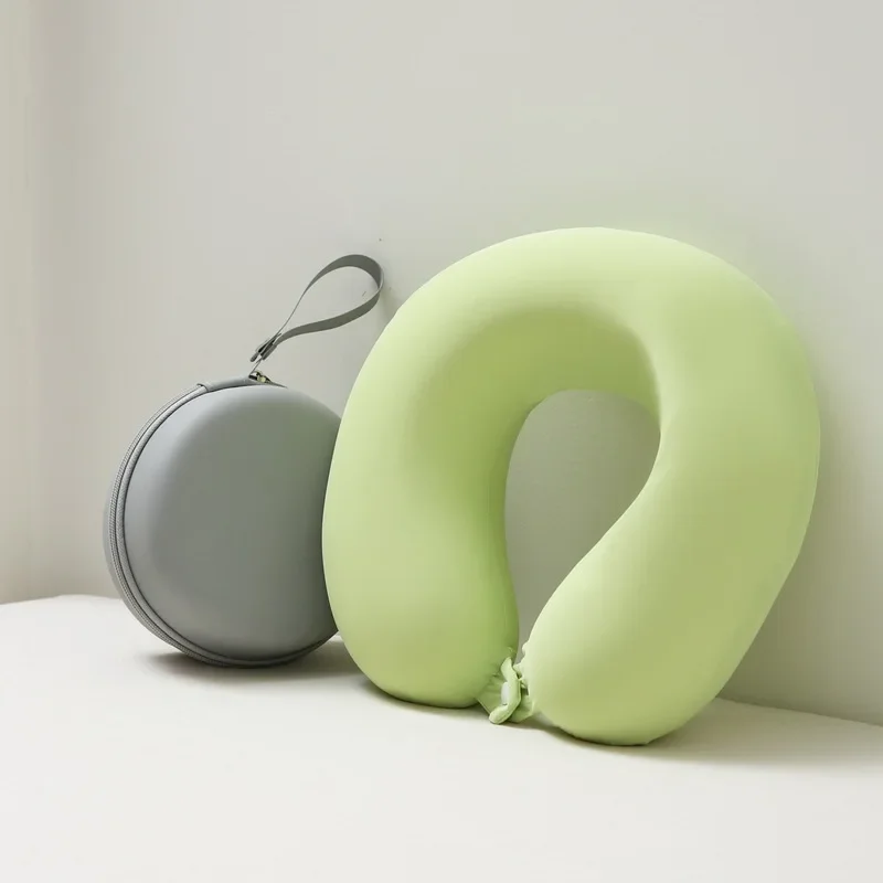 Memory Foam U-Shaped Neck Pillow for Travel, Airplane, Office - Ergonomic Portable Cervical Support Pillow with Washable Cover