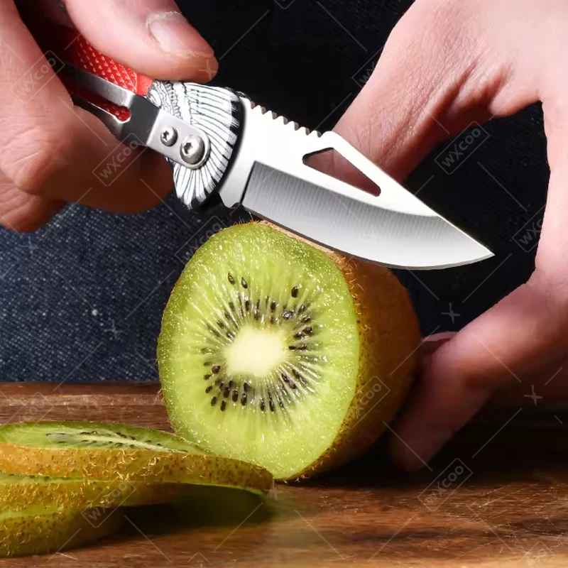 WXCOO Folding Knife Stainless Steel Cooking Kitchen Vegetable Knife Accessories Fruit Peeler Meat Cleaver Pocket Knife Kitchen - view 2