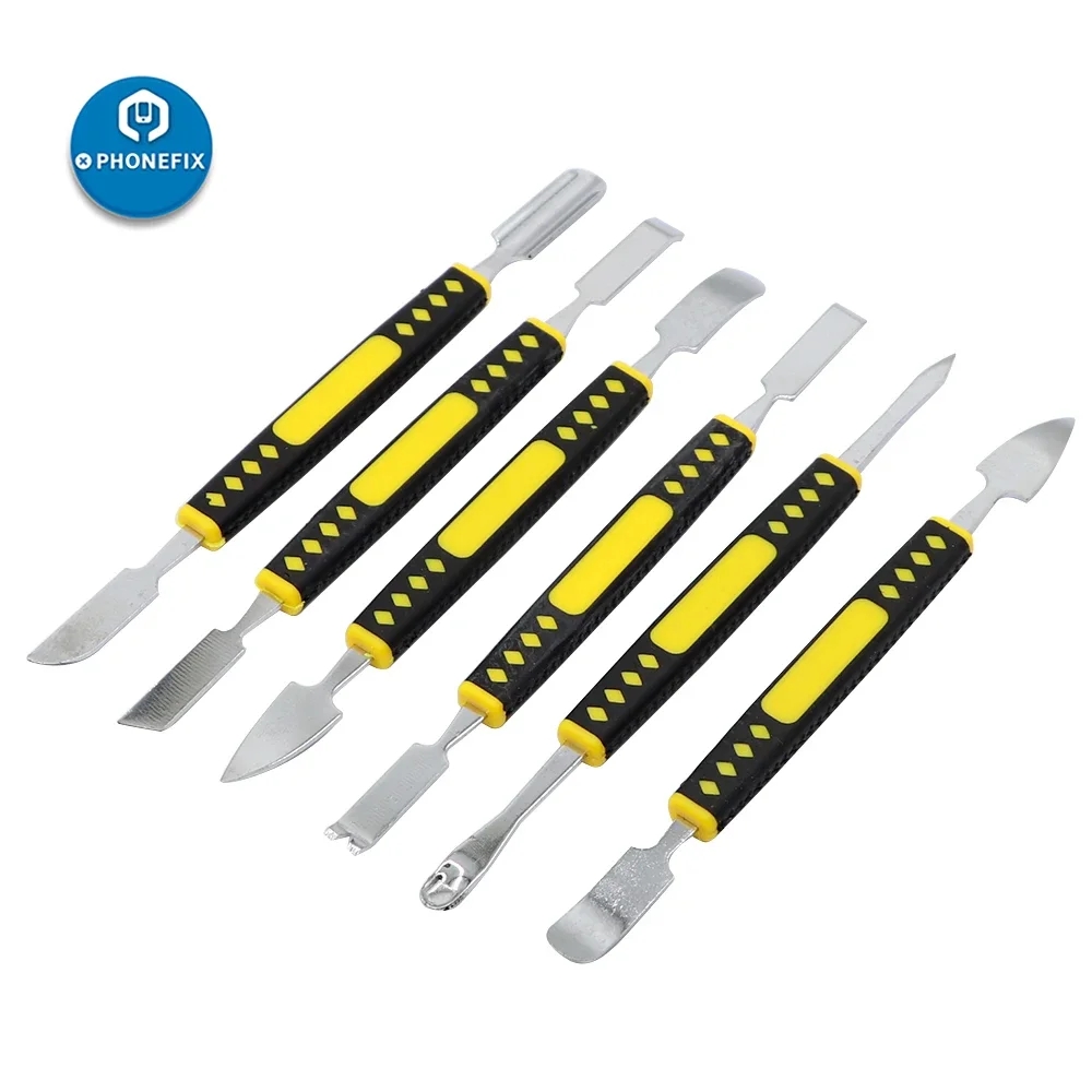 

6pcs Dual Head Pry Opening Tool Metal Spudger Set For iPhone X-15PM iPad Tablet PC Screen Removing Scraper Repair Hand Tool Kit