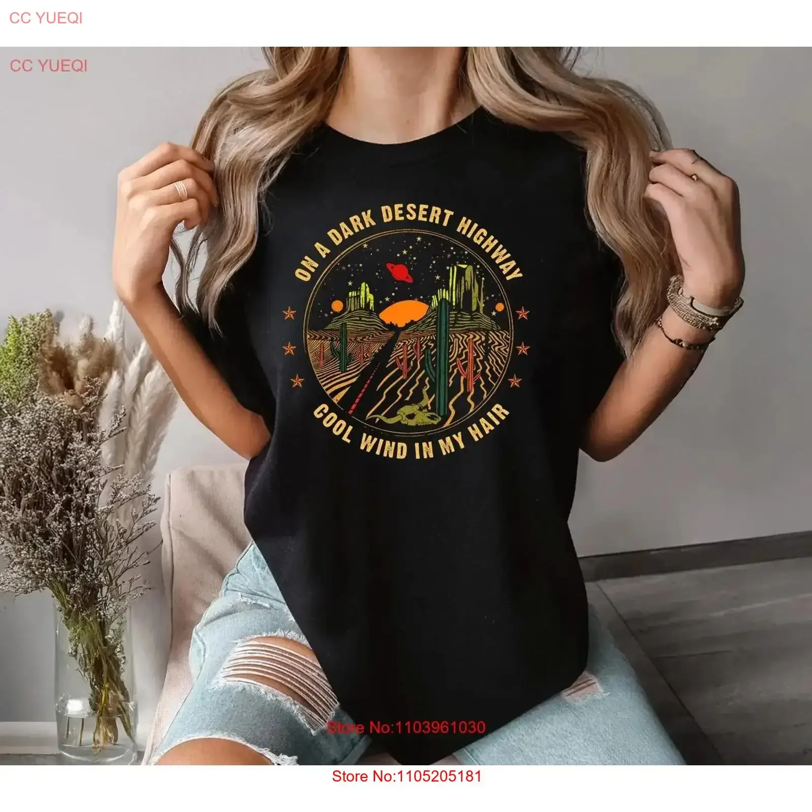 Sur une autoroute du désert sombre SweaT t-shirt aventure voyage randonnée et Camping explorer les montagnes vintage lavé homme décontracté