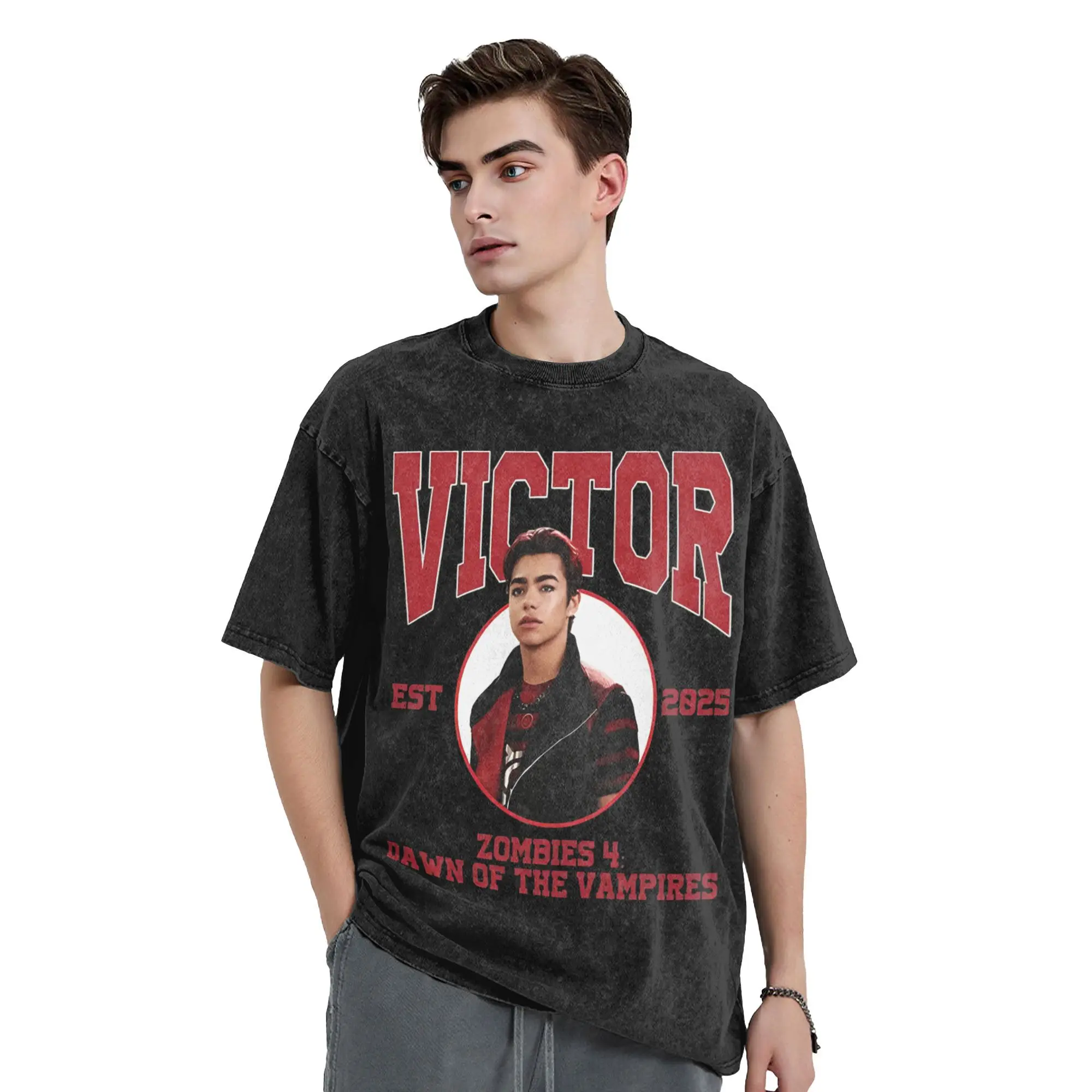 Zombies 4 Dawn of the Vampires Washed T Shirt Streetwear Hip Hop Novelty T-Shirts  Tee Shirt Men Women Short Sleeve Harajuku