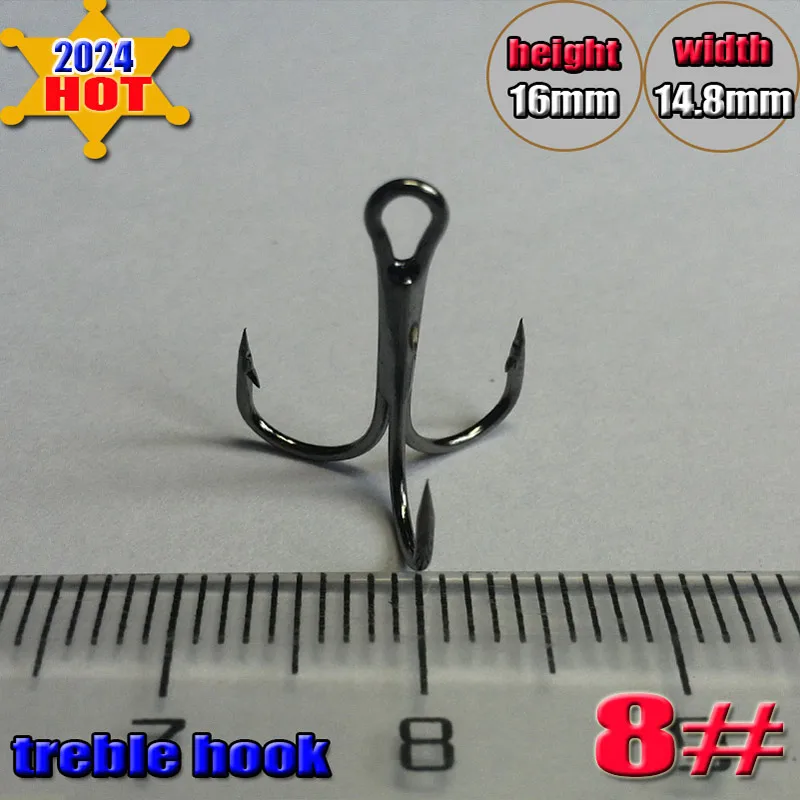 2025newBlack Nickle  fish round hook  high  carbon steel sharp hook fishing barbed treble hooks 1000pcs/lot tripe  fshing hook