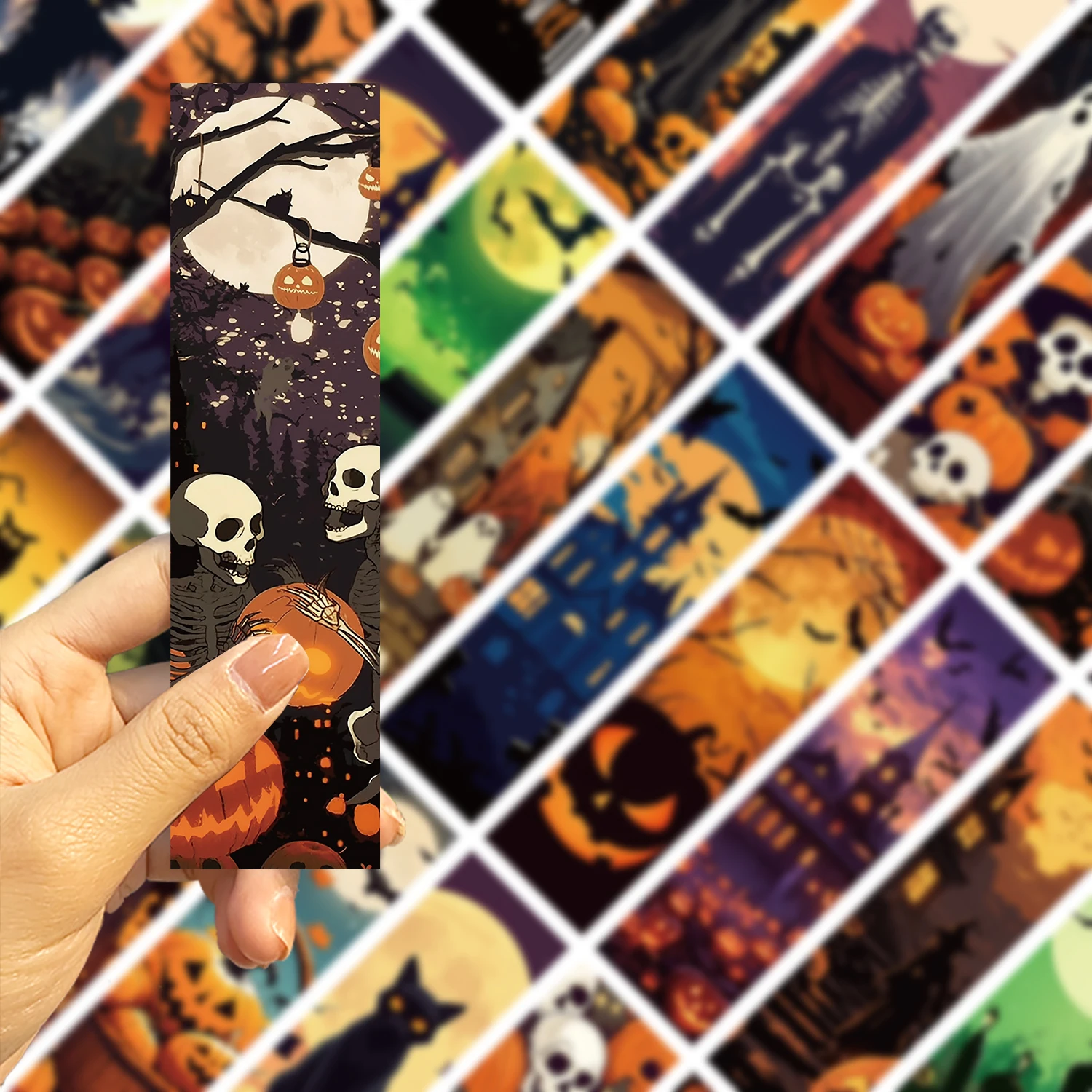 30개 할로윈 박쥐 해골 책갈피 창의적인 선물 문구류 여행용품 학생 선물 방 꾸미기 책갈피